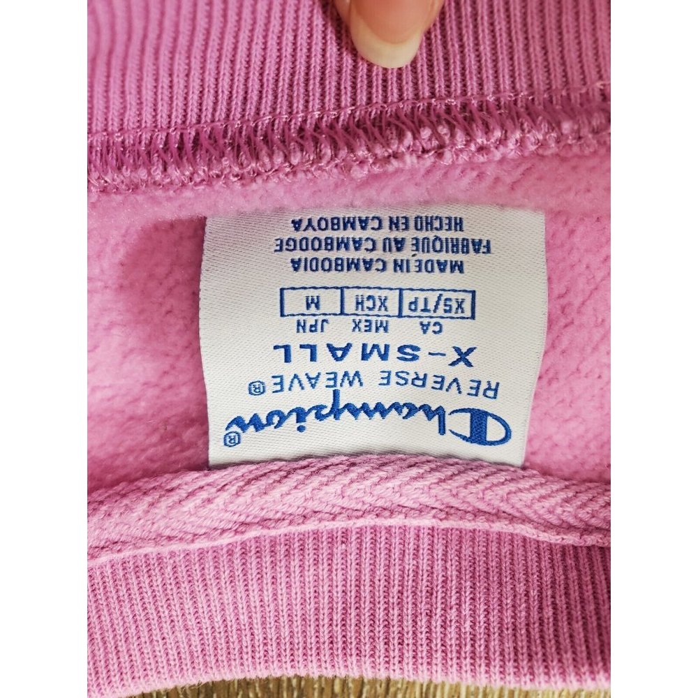 Champion Reverse Weave Women's XS Lilac Sweatshirt Cropped Vintage Style LS - Picture 3 of 10